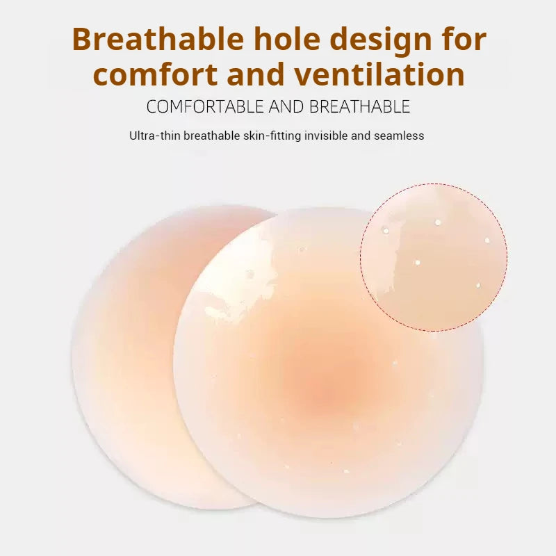 Women Breathable Silicone Nipple Cover Hollow Out Breast Petal Strapless Bras Summer Invisible Intimates Boob Pads With Box