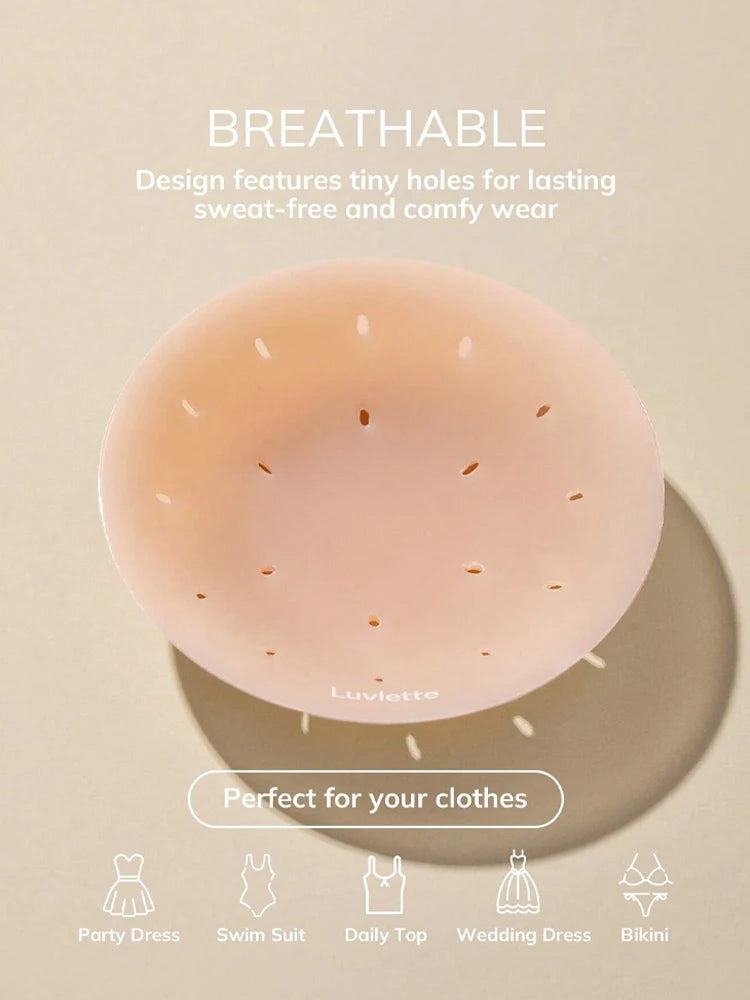 Women Breathable Silicone Nipple Cover Hollow Out Breast Petal Strapless Bras Summer Invisible Intimates Boob Pads With Box