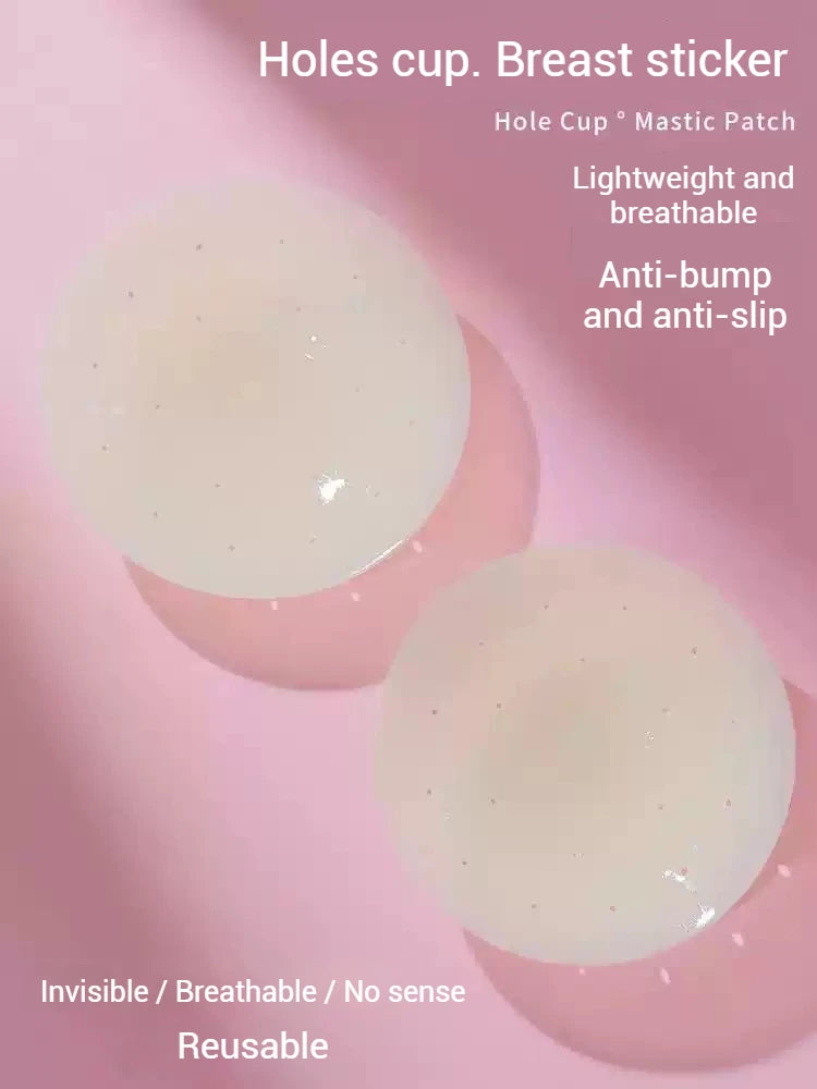 Women Breathable Silicone Nipple Cover Hollow Out Breast Petal Strapless Bras Summer Invisible Intimates Boob Pads With Box