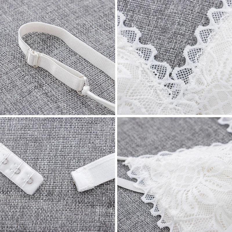 Women's Sexy Lace Bra Wire Free Unpadded Lingerie Bralette Female Ultra Thin Sexy Brassiere Girls Underwear A/B Cup
