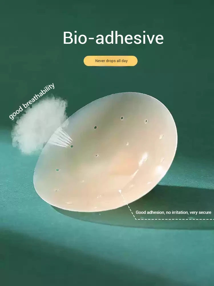 Women Breathable Silicone Nipple Cover Hollow Out Breast Petal Strapless Bras Summer Invisible Intimates Boob Pads With Box