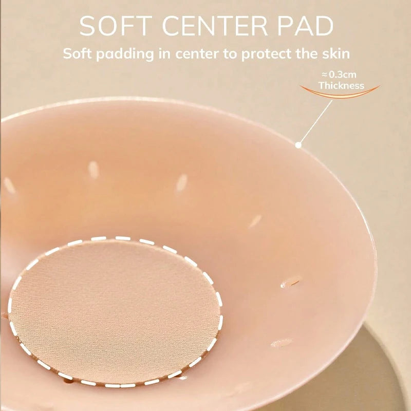 Women Breathable Silicone Nipple Cover Hollow Out Breast Petal Strapless Bras Summer Invisible Intimates Boob Pads With Box