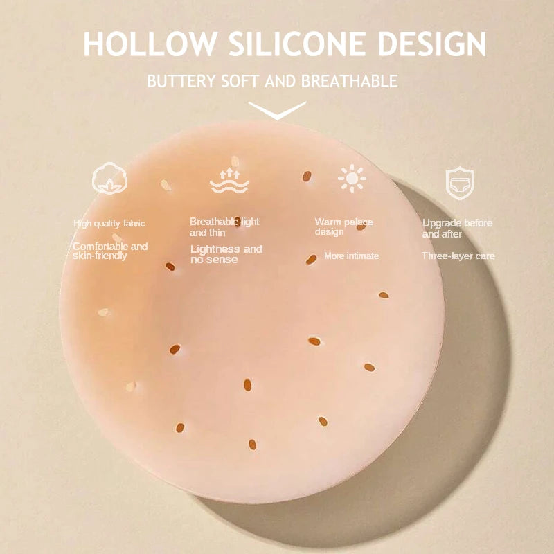 Women Breathable Silicone Nipple Cover Hollow Out Breast Petal Strapless Bras Summer Invisible Intimates Boob Pads With Box