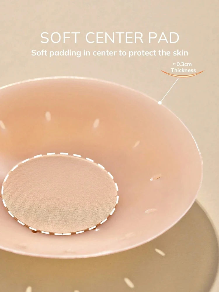 Women Breathable Silicone Nipple Cover Hollow Out Breast Petal Strapless Bras Summer Invisible Intimates Boob Pads With Box