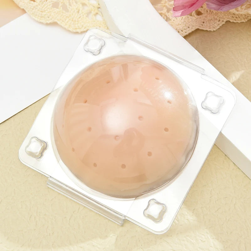 Women Breathable Silicone Nipple Cover Hollow Out Breast Petal Strapless Bras Summer Invisible Intimates Boob Pads With Box