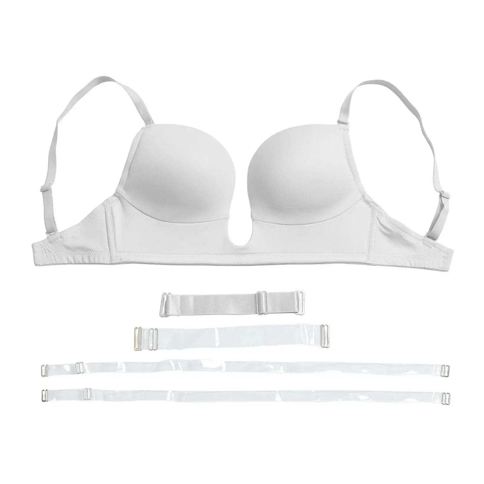 YBCG Deep Plunge Bra Push Up Lingerie Padded Low Cut Bras for Women Underwire Bralette Adjustable Convertible Strap Underwear