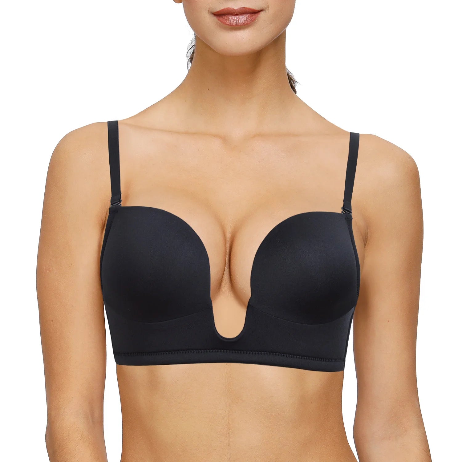 YBCG Deep Plunge Bra Push Up Lingerie Padded Low Cut Bras for Women Underwire Bralette Adjustable Convertible Strap Underwear