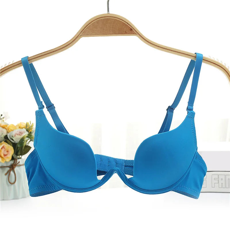 Fashion Backless Bra Lnvisible Lingerie C D Cup Deep U Sexy Bra U Plunge Half Cup Brassiere Black Women Underwear Push Up Bras