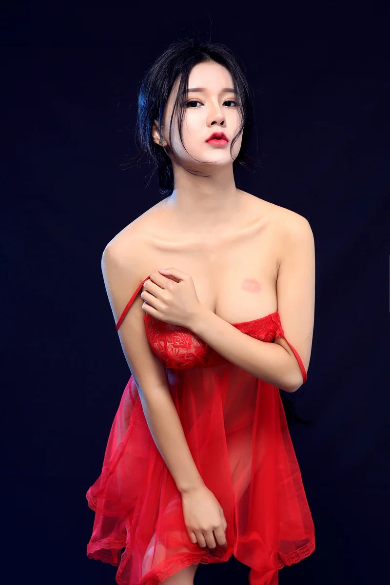 Sexy Sleepwear Lace Lingerie Set Chiffon Nightdress Nightgown Transparent Pajamas Pijamas Women Night Dress Nightwear With Thong
