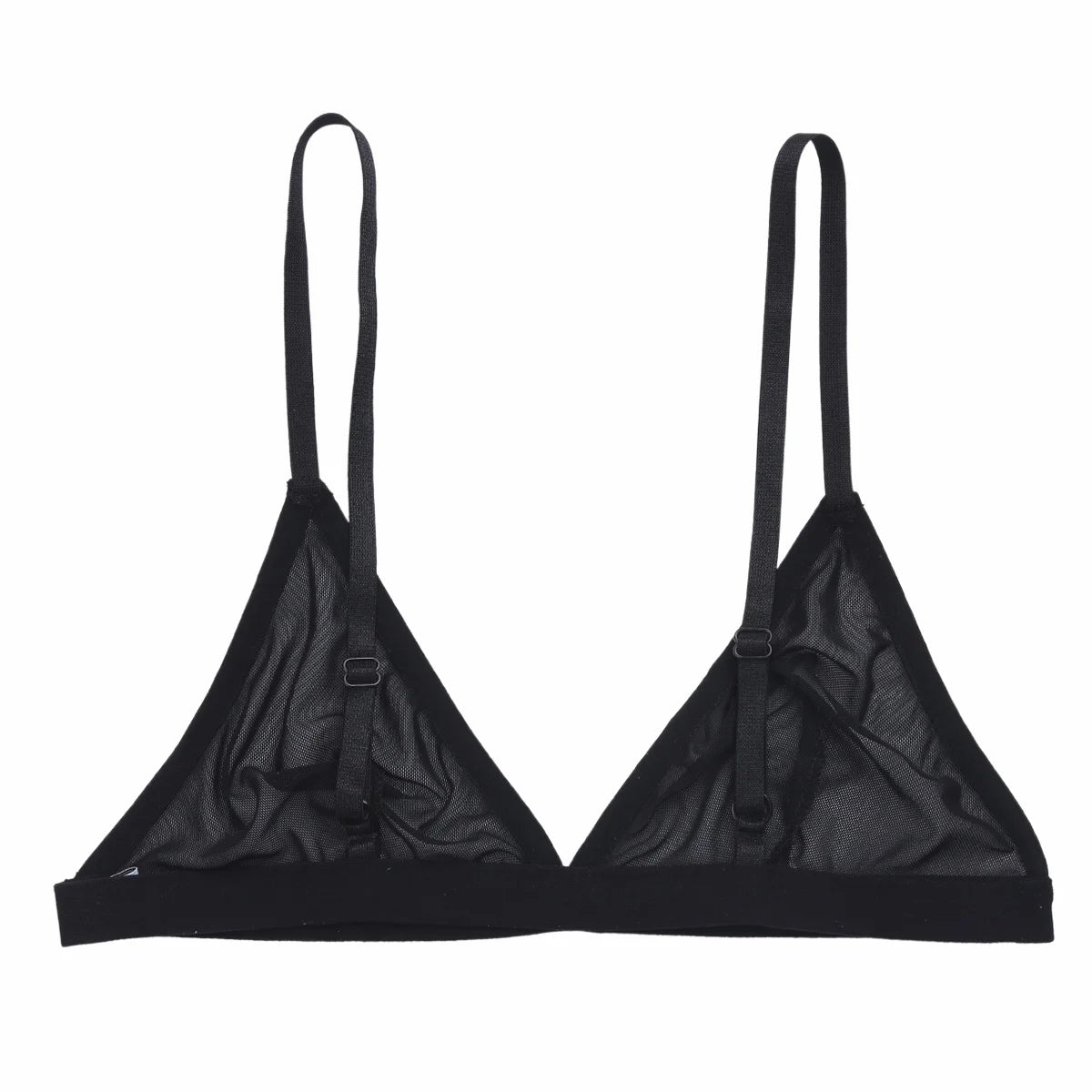 Womens Sheer Mesh Transparent Wireless Unlined Bra Tops Sexy Triangle Bralette Balconette Comfortable Brassiere Underwear