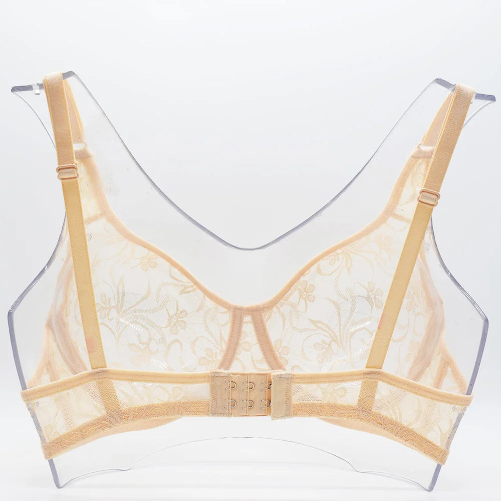 Sexy Lace Bras For Women Unlined Underwire Bra Bralette Underwear Tops Embroidery Floral Lingerie  Brassiere BH A B C D DD Cup