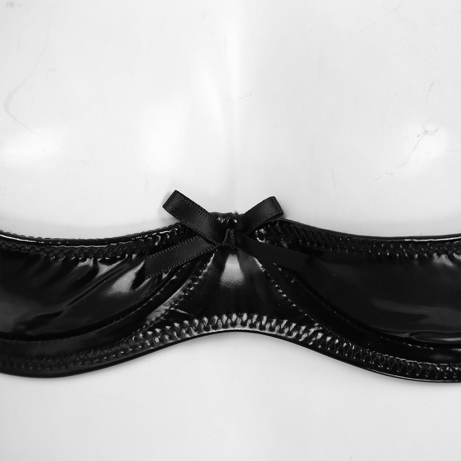 Womens Lingerie Porno Open Chest Bra Underwear Glossy Patent Leather Underwired Brattle Adjustable Shoulder Straps Unlined Bras