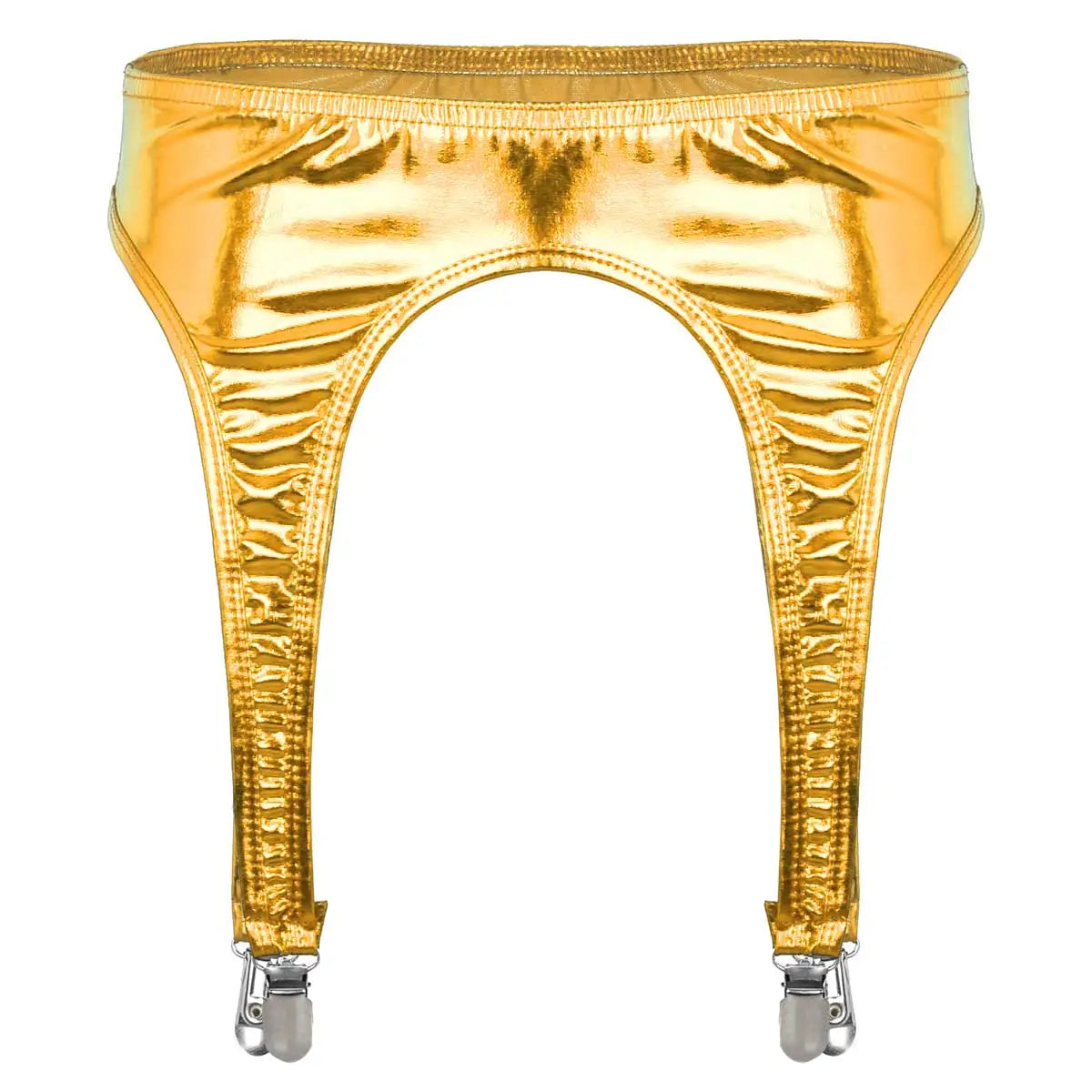 Women's Garters Gothic Lingerie Shiny Metallic High Waist Suspender for Thigh High Stockings Rave Festival Pole Dance Costume