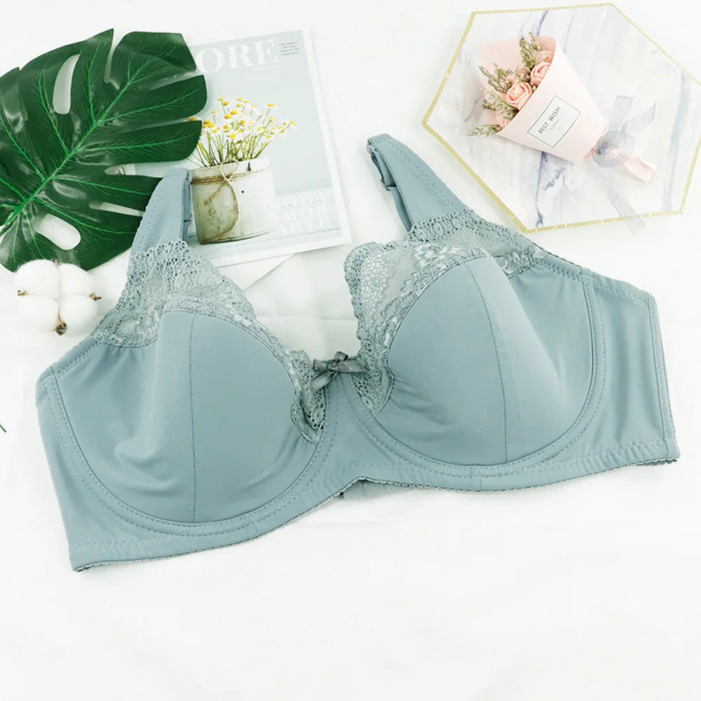 Womens Bras Lace Bralette Light Padded Underwired Perspective Brassiere Big Bust Sexy Lingerie Underwear D DD E F G Cup