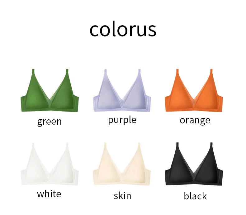 SUJIIN Plunge Push Up Bra for Small Chest Women Wireless Seamless Bralettes Comfortable Soft Padded Sexy Bra Women's Underwear