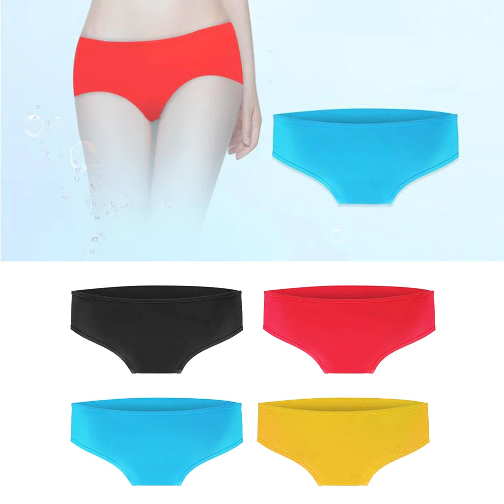 Women's Swim Trunk Seamless Support Panty Silicone Bikini Bottoms, Bathing Suit, Swimsuits for Women