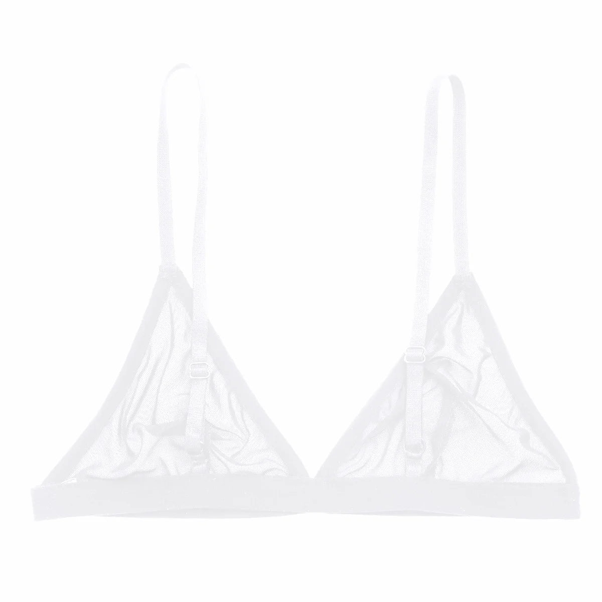 Womens Sheer Mesh Transparent Wireless Unlined Bra Tops Sexy Triangle Bralette Balconette Comfortable Brassiere Underwear
