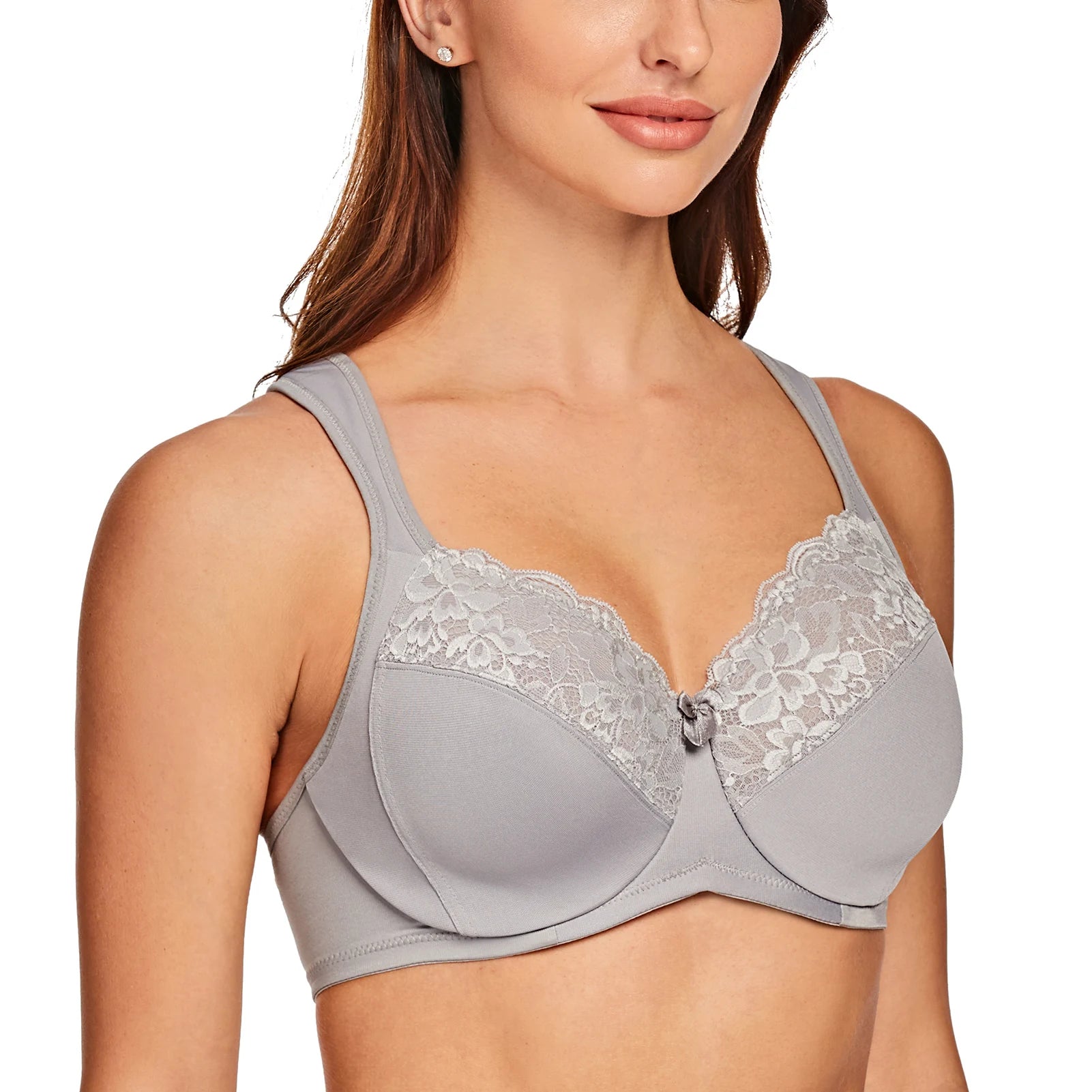 Women's Minimizer Full Coverage Underwire Bra Sexy Lace Comfortable Cushion Strap