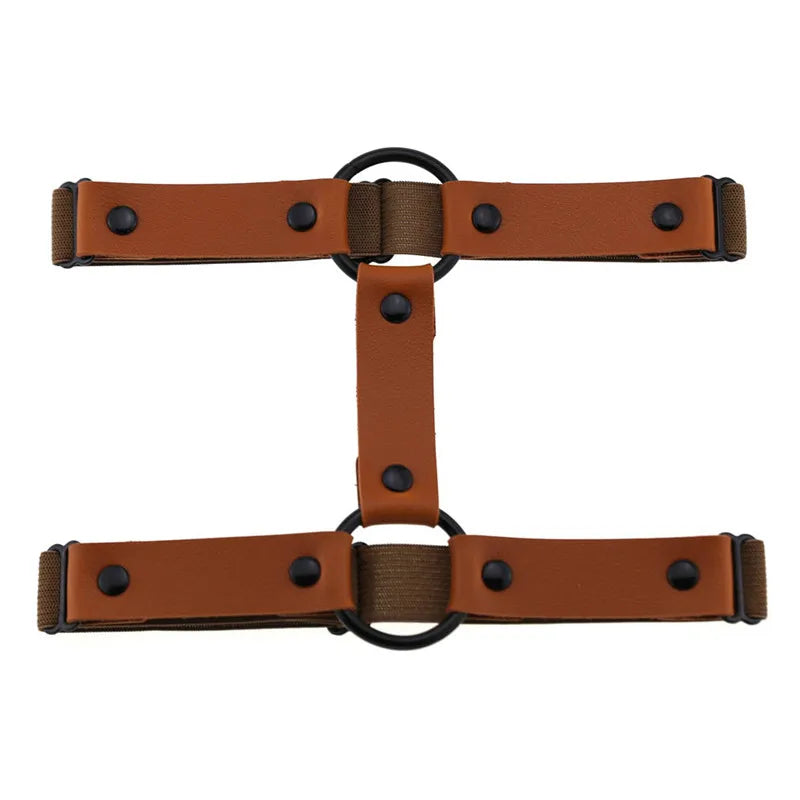 Gothic Punk Round Leather Garter Girl Black Grunge Leg Jewelry Straps Thigh Harness Body Bondage Accessories garter belt