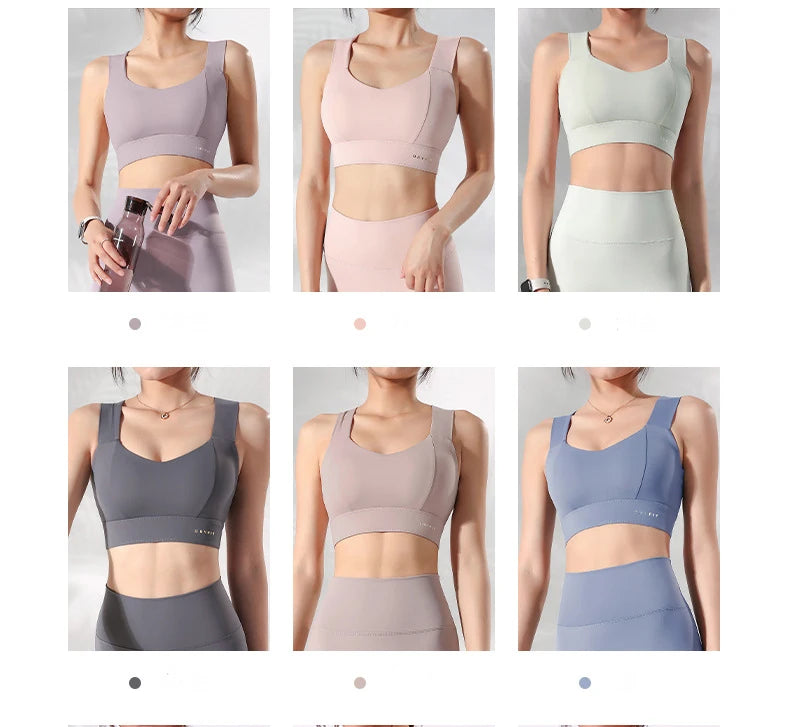 Sports Bra Yoga Gym Unwired Bras Women High Full Support Workout Top Fitness Running Push Up Wide Straps Cross Back Underwear