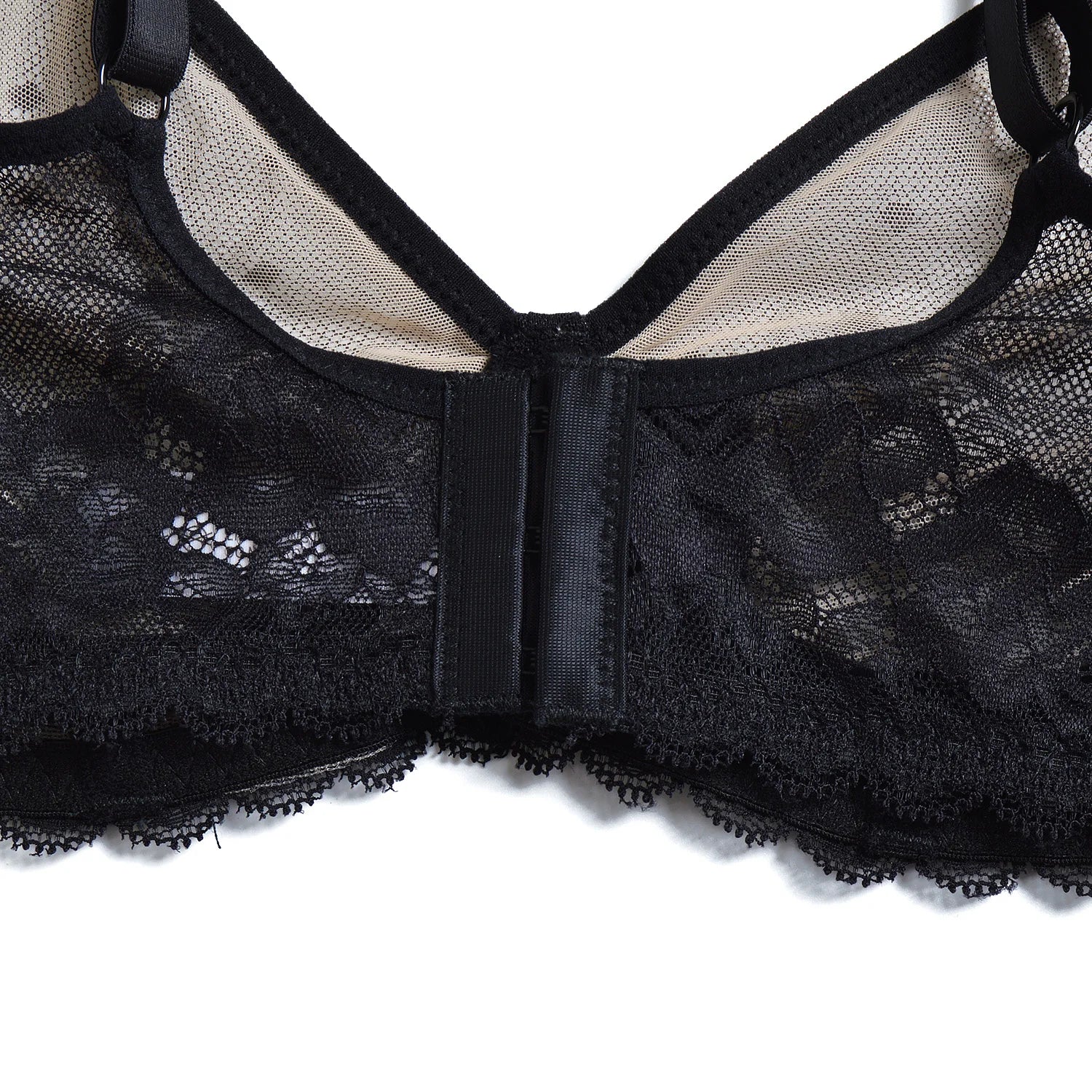 YBCG Nude Bra Unlined Hollow Mesh Lace Lingerie Full Coverage Underwire Bras for Women Plus Size Bralette See Through Underwear