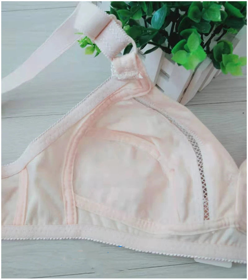 Cotton bra wirefree full coverage lace bralette top women underwear lingerie Breathable embroidery Hollow out Minimizer bras C23