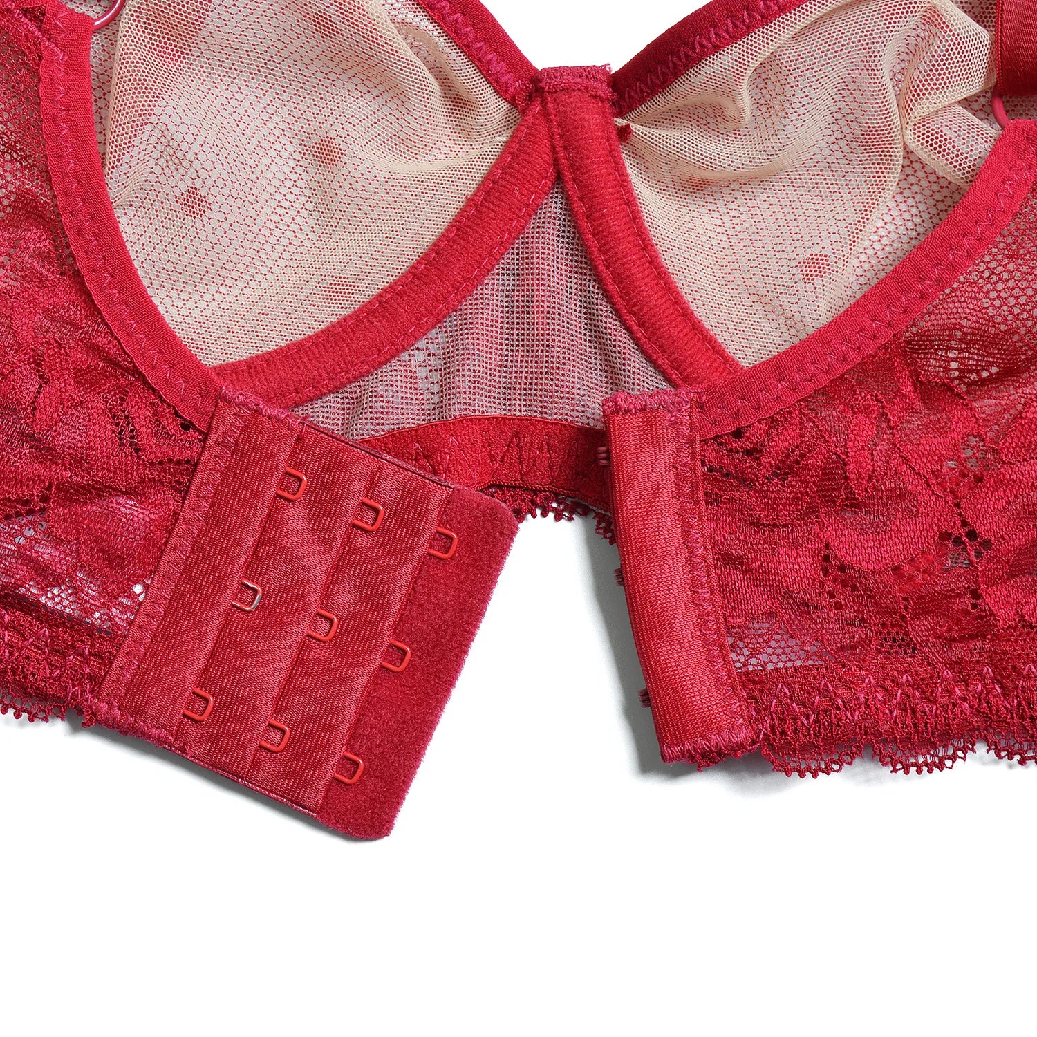 YBCG Nude Bra Unlined Hollow Mesh Lace Lingerie Full Coverage Underwire Bras for Women Plus Size Bralette See Through Underwear
