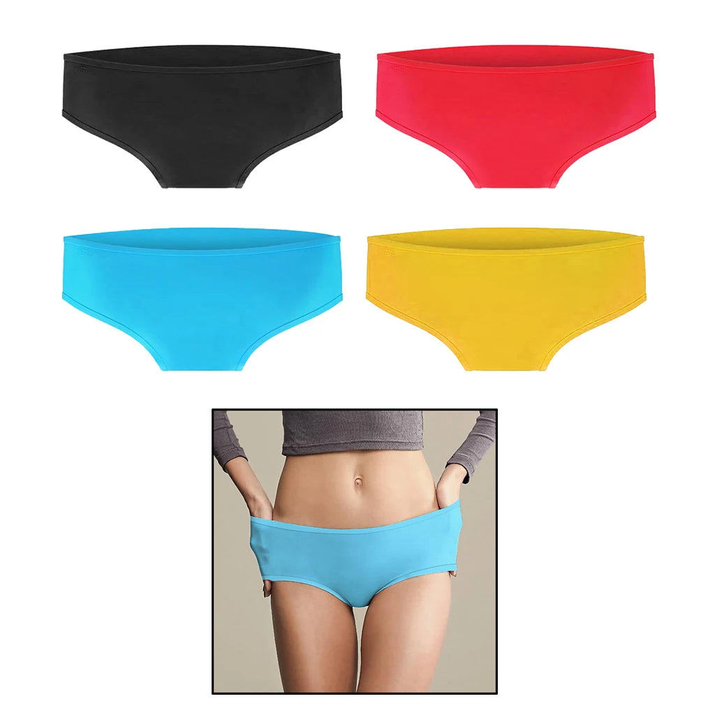 Women's Swim Trunk Seamless Support Panty Silicone Bikini Bottoms, Bathing Suit,