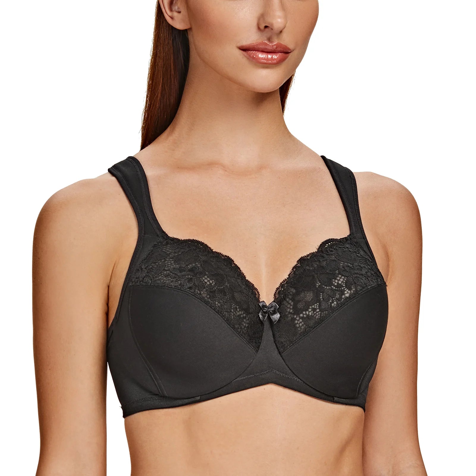 Women's Minimizer Full Coverage Underwire Bra Sexy Lace Comfortable Cushion Strap