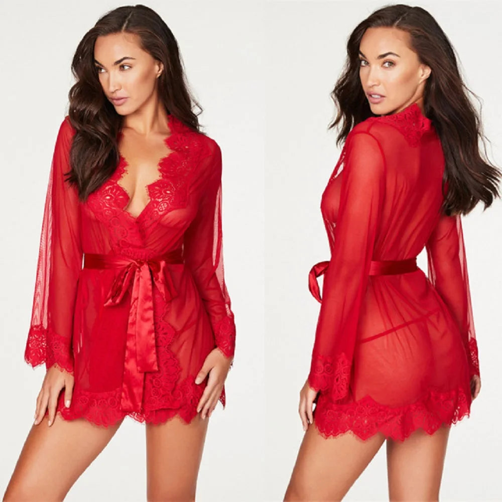 Sexy Lingerie Woman Erotic Pajamas Lace Lingerie Sex Clothes Babydoll Erotic Transparent Dress Black Sexy Lingerie Hot Dress