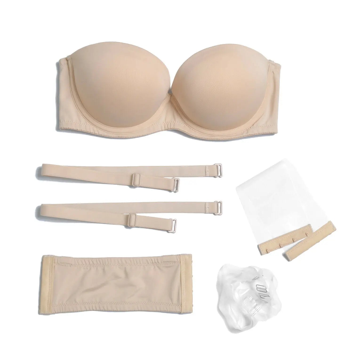 Bras For Women Sexy Lingerie Straps Backless Silicone Padded Push Up Bras Low Bra Everyday Strapless Wedding Underwear Underwire
