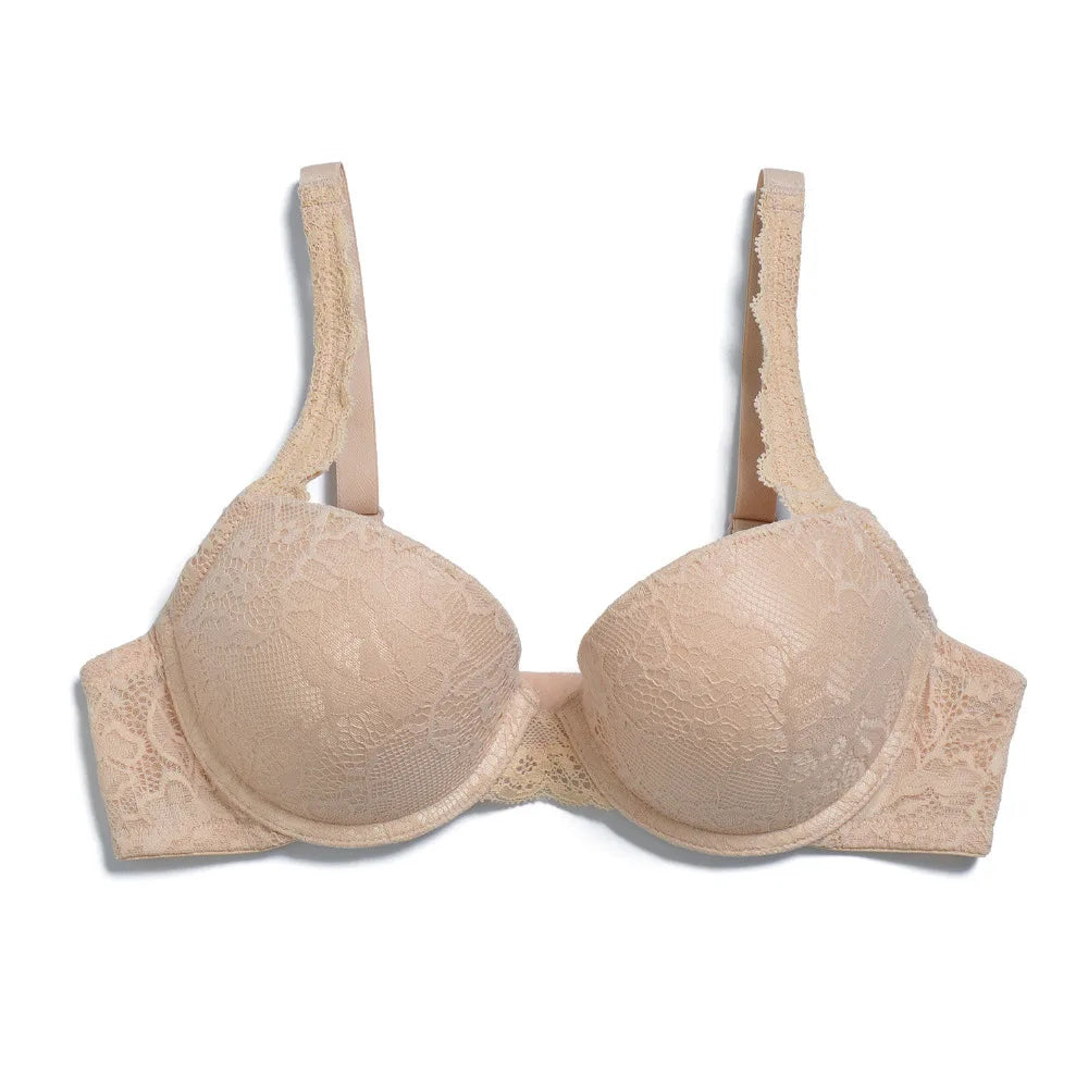 Push Up Women's Bra Sexy Everyday Floral Embroidery Underwire Lace Bralette Plus Size A B C D DD E Cups 70 75 80 85 90 95 100