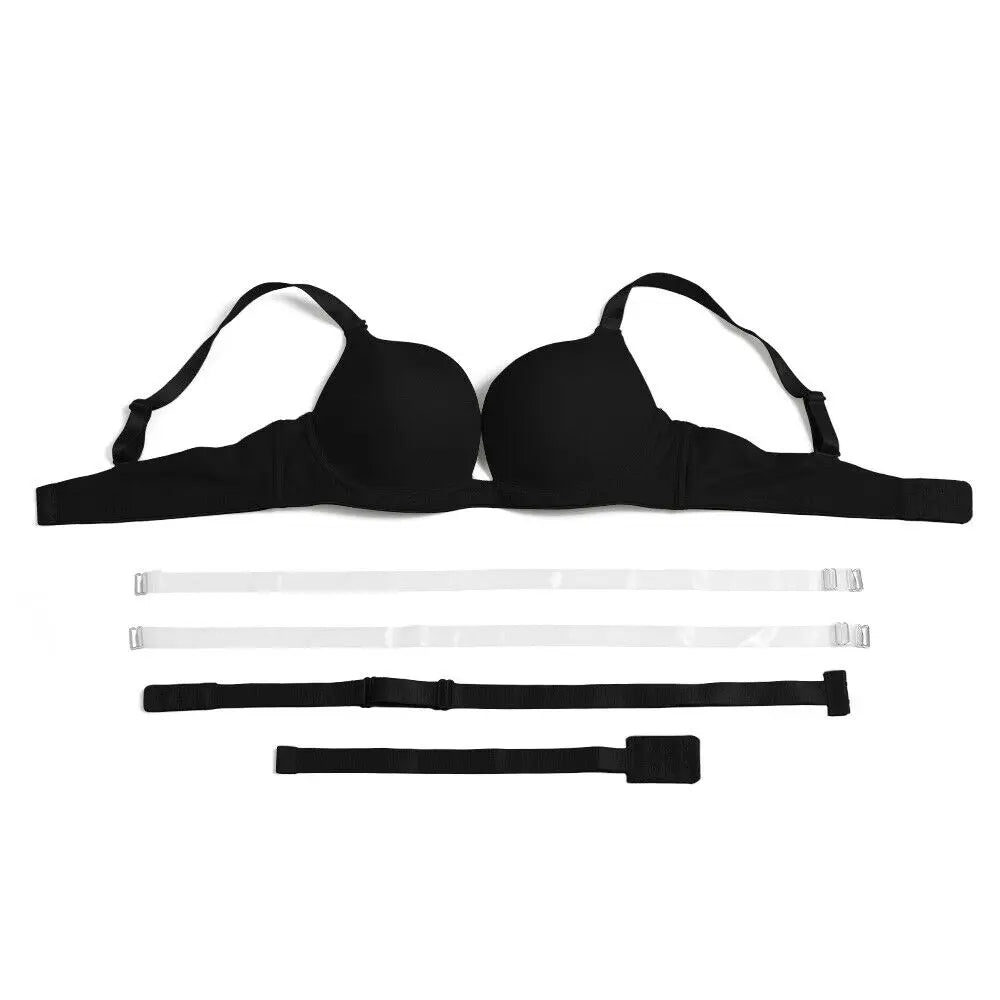 New Sexy Bra For Women Plunge Multiway Underwire Padded Push Up Bras A B C D E 65 70 75 80 85 90 95 100