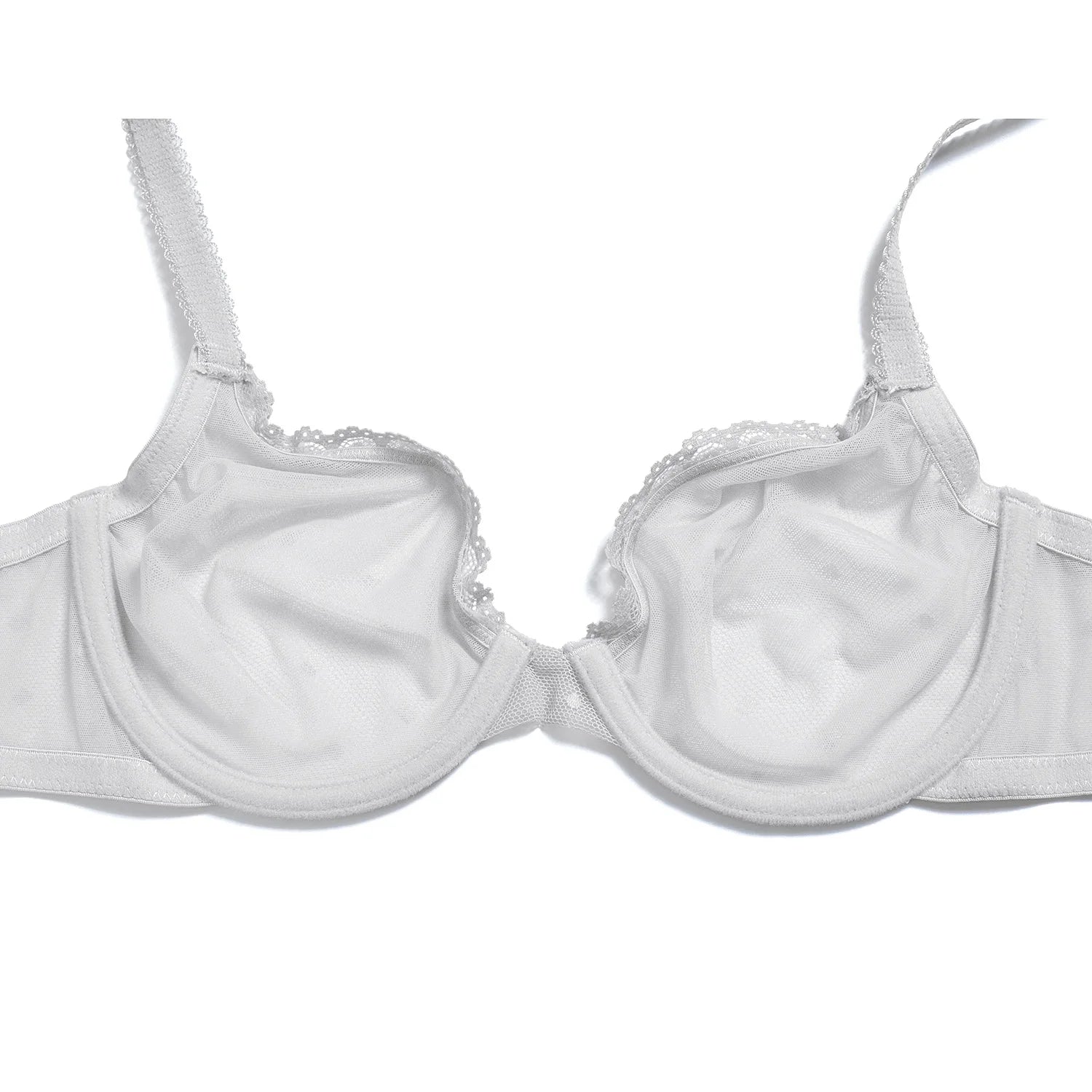 YBCG Black Women Bra Half Cup Lace Lingerie Unlined Underwire Bralette Hollow Mesh Transparent Bra for Women Plus Size Underwear