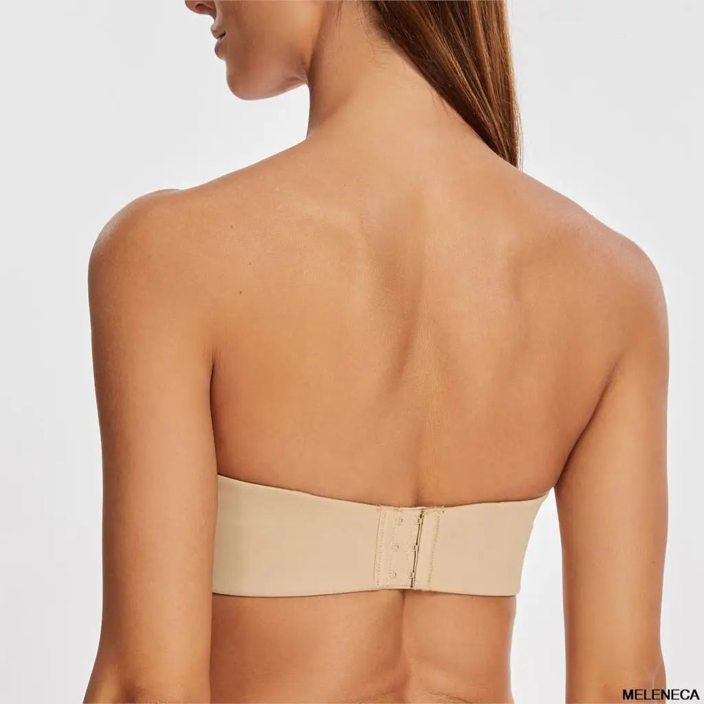 Women's Strapless Bra for Large Bust Minimizer Unlined Bandeau with Underwire