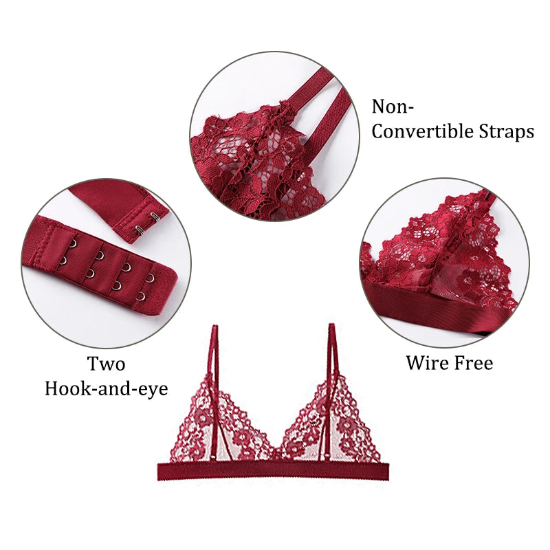 BANNIROU 1Pcs Sexy Bra For Woman Lace Thin Underwear Female Transparent Bras For Women Lace Sexy Lingerie Bralette For Ladies