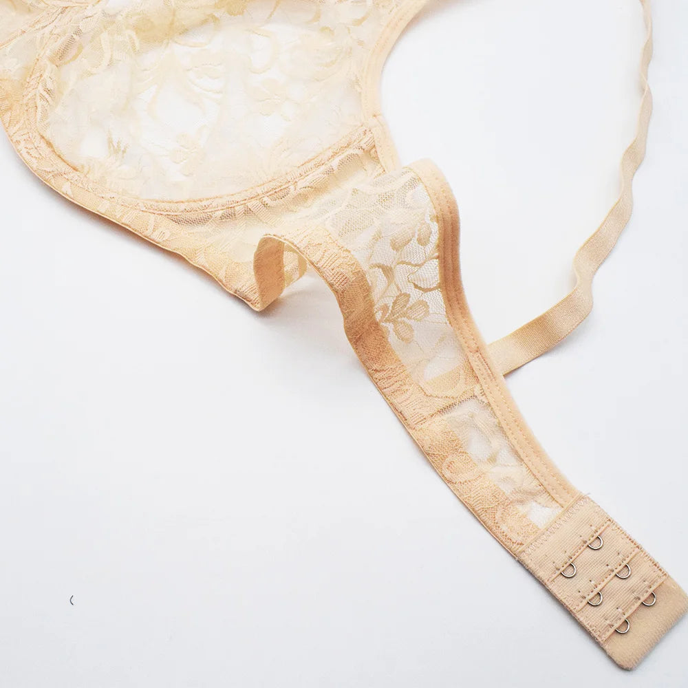 Sexy Lace Bras For Women Unlined Underwire Bra Bralette Underwear Tops Embroidery Floral Lingerie  Brassiere BH A B C D DD Cup