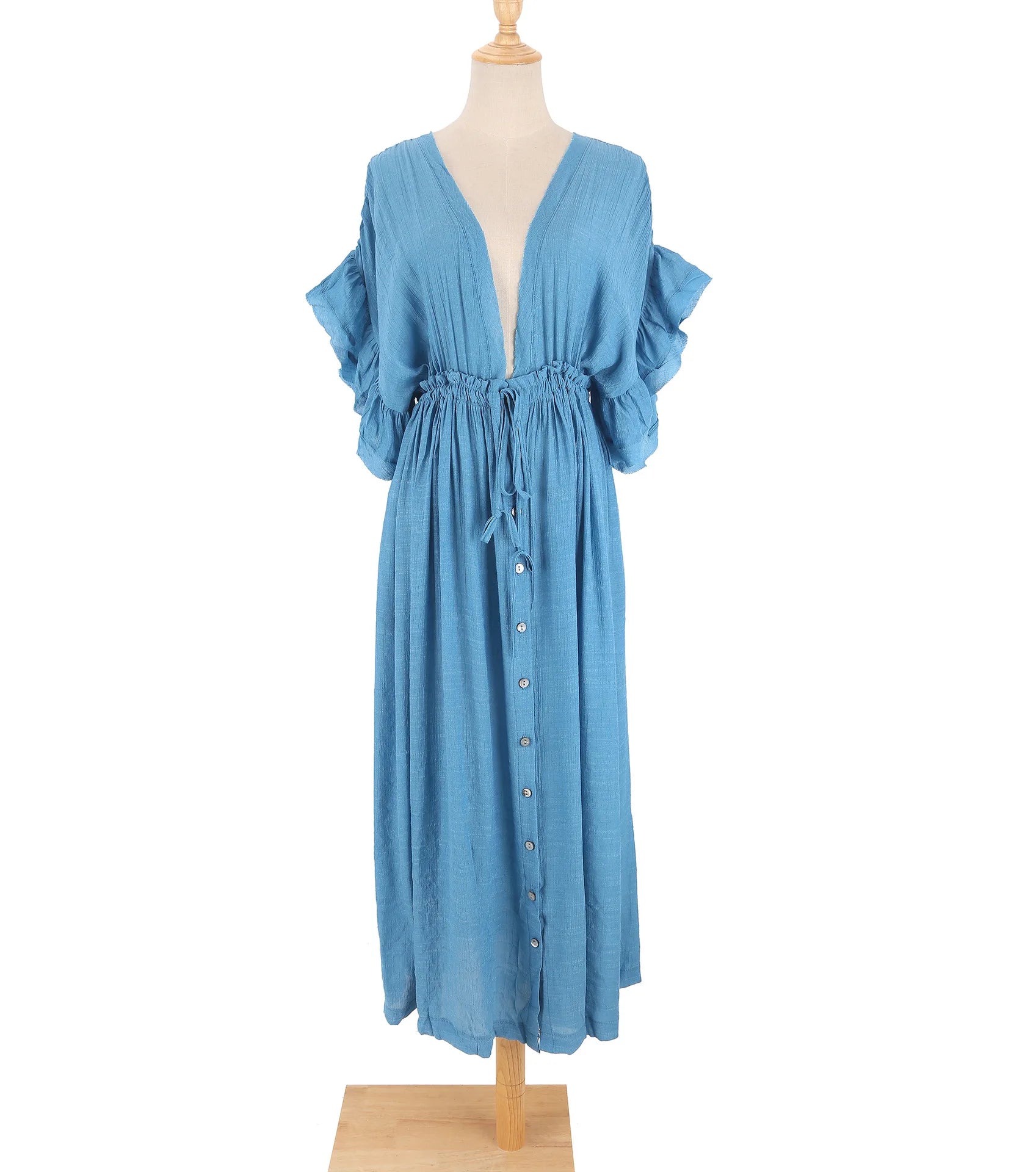 Women's Beach Cover Ups Button Down Sunscreen Bikini Swimwears Vacation Bamboo Maxi Sundress Oversized Bathing Suit Cover Ups