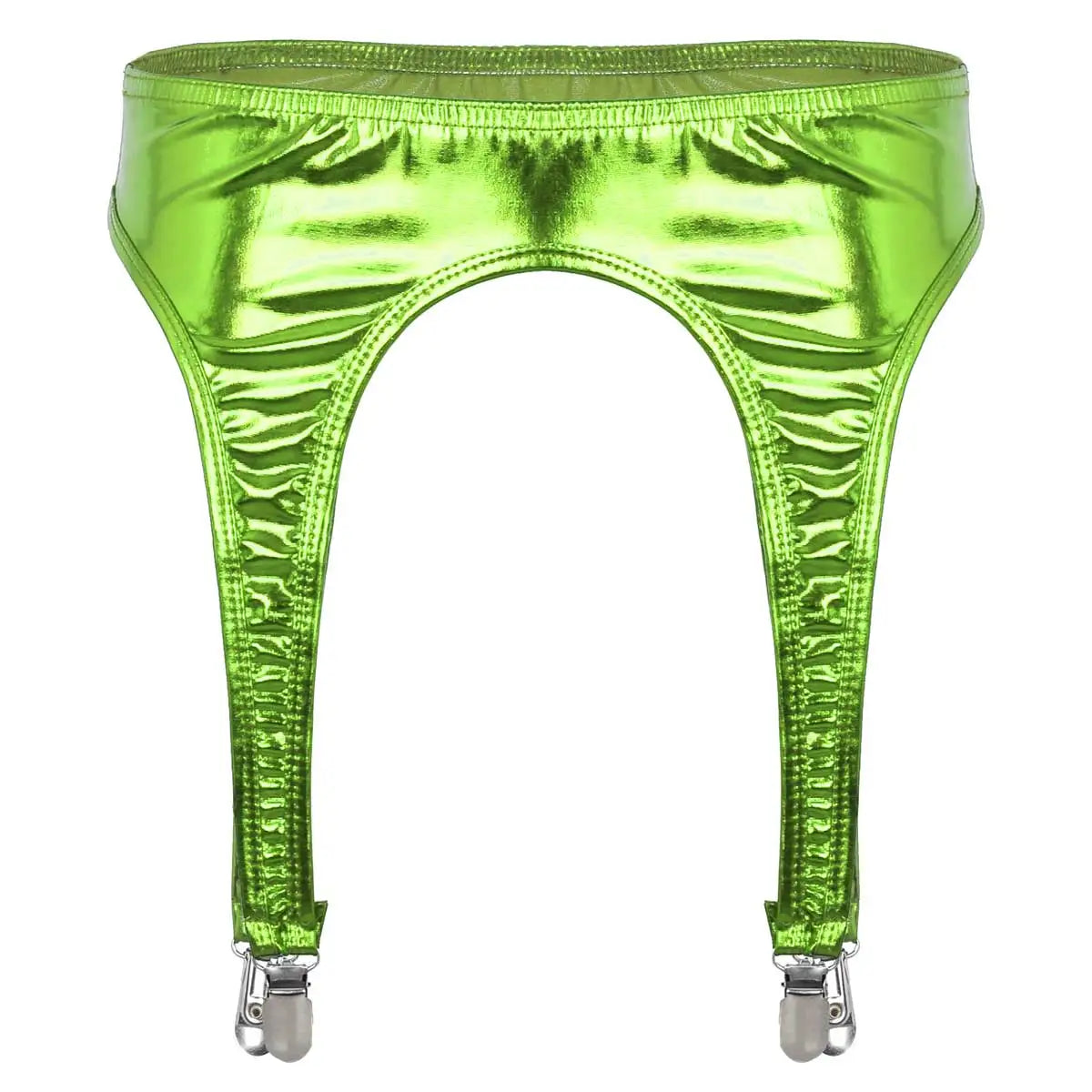 Women's Garters Gothic Lingerie Shiny Metallic High Waist Suspender for Thigh High Stockings Rave Festival Pole Dance Costume