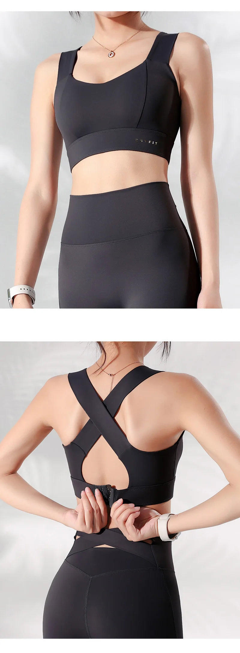 Sports Bra Yoga Gym Unwired Bras Women High Full Support Workout Top Fitness Running Push Up Wide Straps Cross Back Underwear