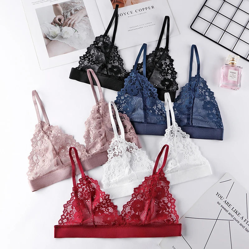 BANNIROU 1Pcs Sexy Bra For Woman Lace Thin Underwear Female Transparent Bras For Women Lace Sexy Lingerie Bralette For Ladies