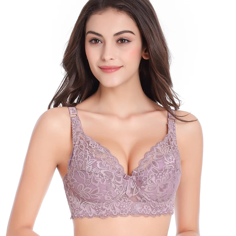 Cotton Bras for Women Lace Floral Sexy push up Cup B C D 105D 105C 105B 100D 100B 95D 95C 95B 90D 90C 85D 85C 80D 80C 80B  C3306