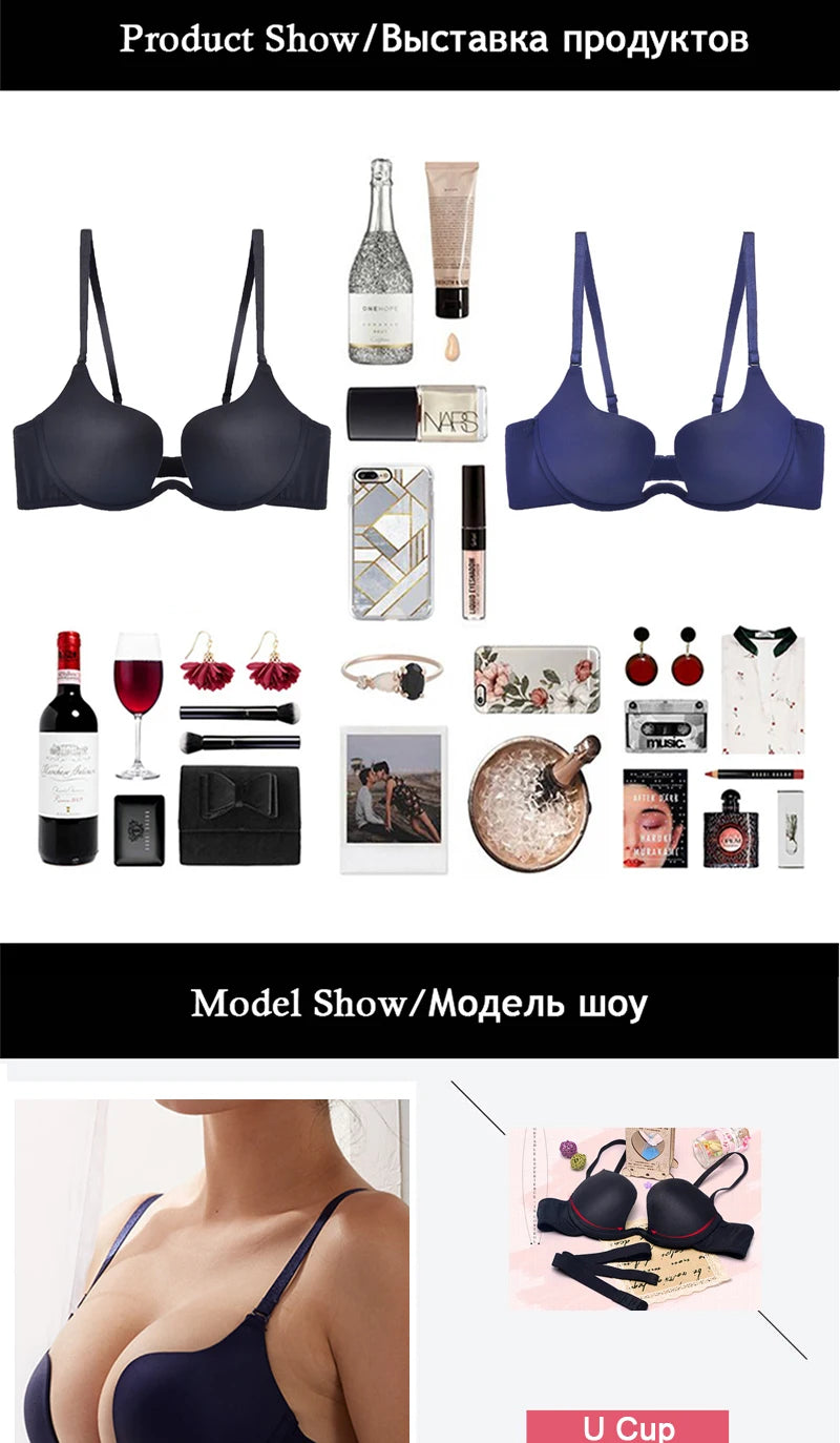 BH Top Super Push Up Bras For Women Plus Size Sexy Lingerie Invisible Backless Bra Women's Underwear Seamless Female Brassiere