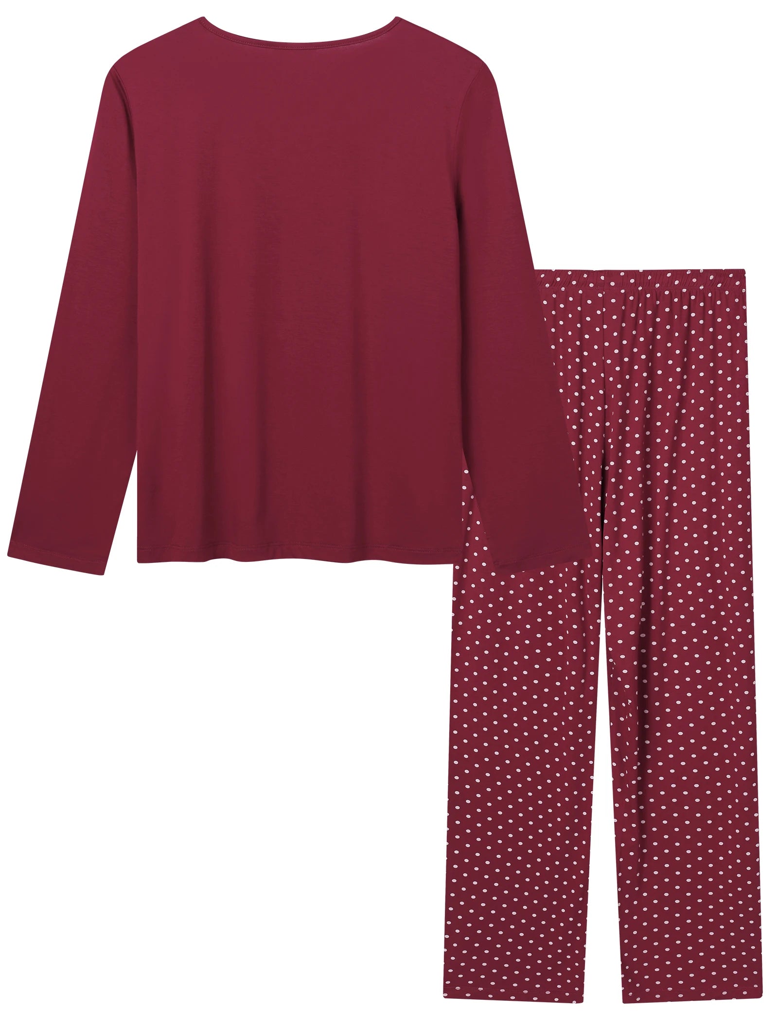 Joyaria Round Neck Pajama for Women Long Sleeve Top and Pants Pjs Set with Pockets