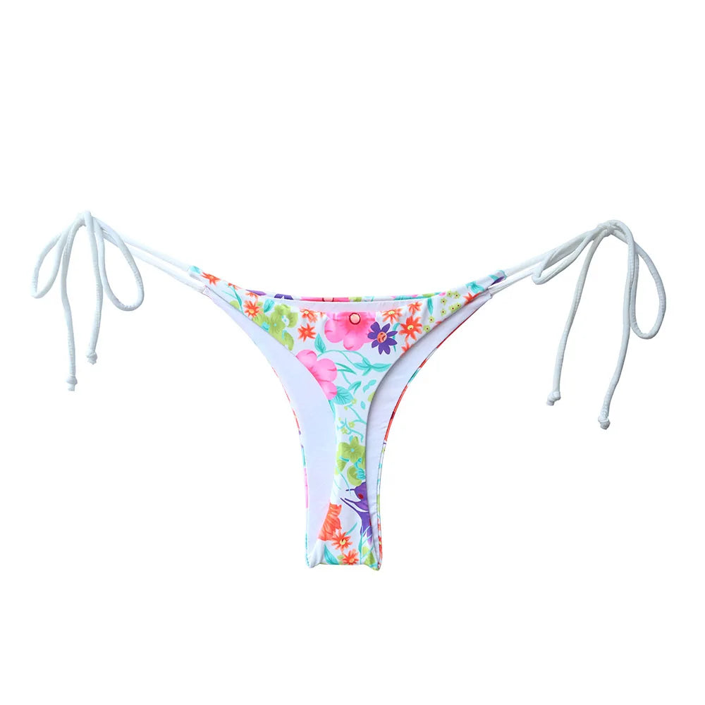 Womens Bikini Bottoms Wholesale Sexy Swimsuit Thong Vintage Swimwear Printing Brazilian Biquini Designer Bikinis T-back Cheeky
