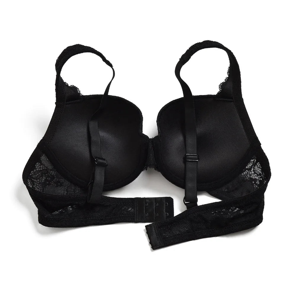 Push Up Women's Bra Sexy Everyday Floral Embroidery Underwire Lace Bralette Plus Size A B C D DD E Cups 70 75 80 85 90 95 100