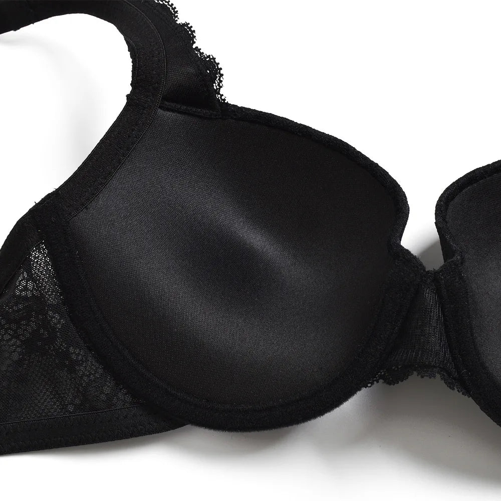 Push Up Women's Bra Sexy Everyday Floral Embroidery Underwire Lace Bralette Plus Size A B C D DD E Cups 70 75 80 85 90 95 100