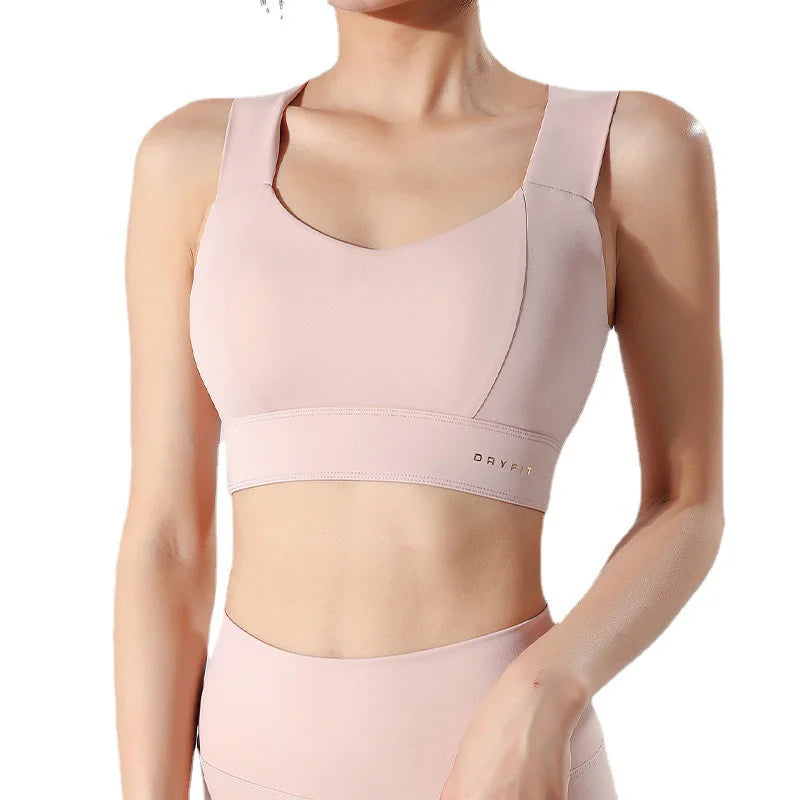 Sports Bra Yoga Gym Unwired Bras Women High Full Support Workout Top Fitness Running Push Up Wide Straps Cross Back Underwear
