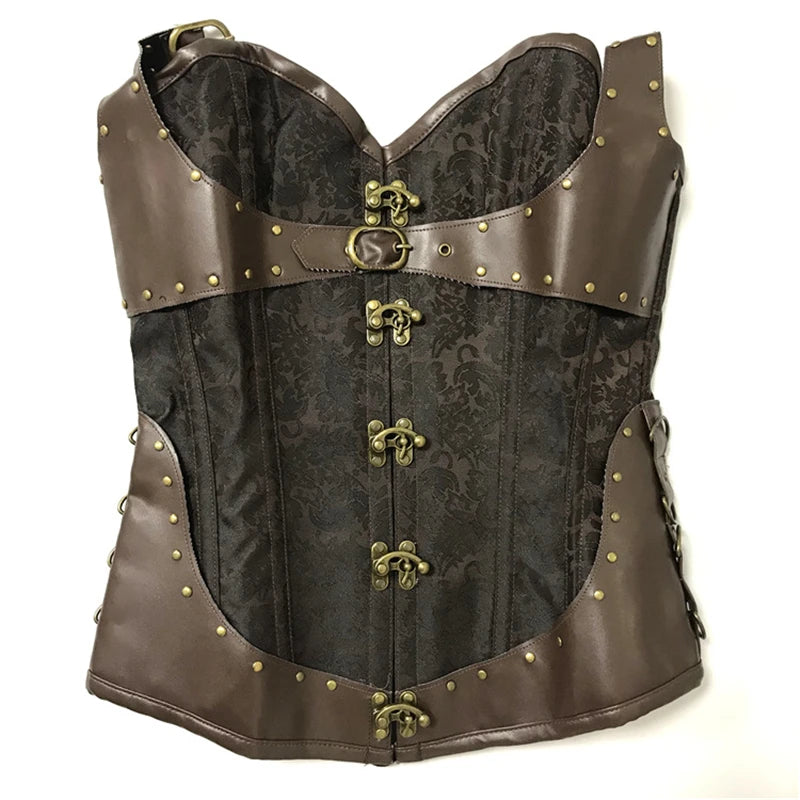 Corset Luxury Sexy Lace Up Pu Leather Gothic Corsets Lingerie Tops Shapewear and Bustiers Steampunk Corsetlet Slim Hot Sale