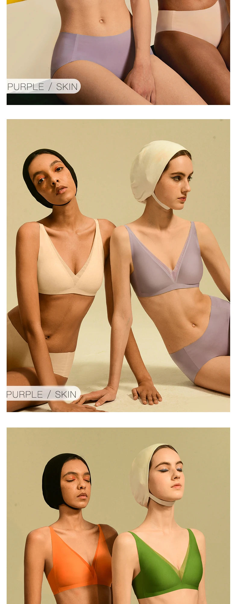 SUJIIN Plunge Push Up Bra for Small Chest Women Wireless Seamless Bralettes Comfortable Soft Padded Sexy Bra Women's Underwear